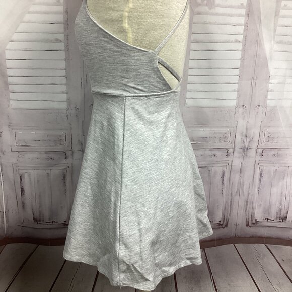 Lulus Grey Skater Dress Cross Back Sleeveless S - Picture 5 of 10